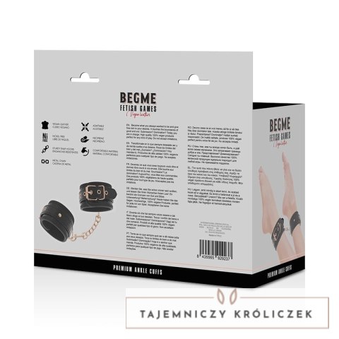 BEGME Premium Black Edition - Anatomiczne mankiety na kostki z neoprenem BEGME