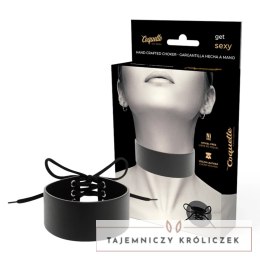 Coquette Chic Desire Choker z wegańskiej skory, regulowany, czarny COQUETTE