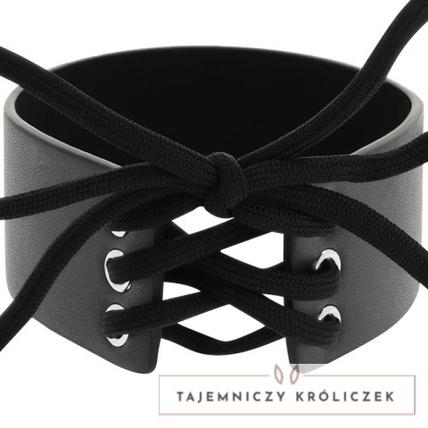 Coquette Chic Desire Choker z wegańskiej skory, regulowany, czarny COQUETTE