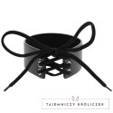 Coquette Chic Desire Choker z wegańskiej skory, regulowany, czarny COQUETTE