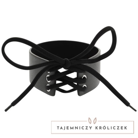 Coquette Chic Desire Choker z wegańskiej skory, regulowany, czarny COQUETTE