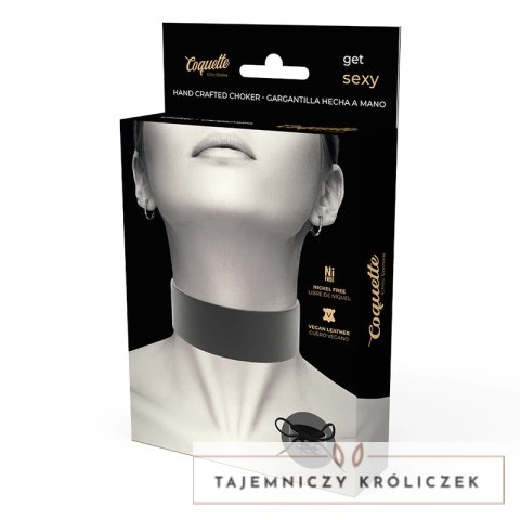 Coquette Chic Desire Choker z wegańskiej skory, regulowany, czarny COQUETTE