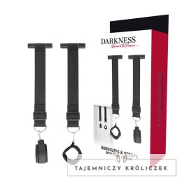 DARKNESS Kajdanki na drzwi z regulacją - wytrzymały neopren, czarne DARKNESS