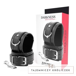 Darkness - Czarne kajdanki regulowane z podwojną taśmą wzmacniającą DARKNESS