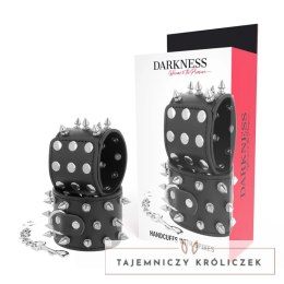 Darkness Kajdanki Skorzane Czarne z Ćwiekami Regulowane Uniwersalne DARKNESS
