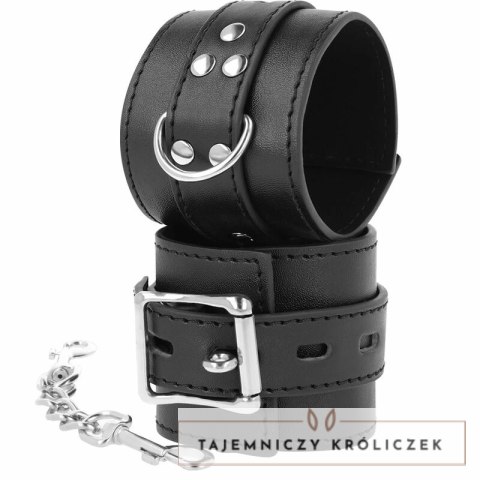 Darkness Kajdanki Skorzane Czarny Model Regulowany Metalowe Zapięcia DARKNESS