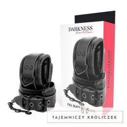 Darkness skorzane kajdanki regulowane czarne na ręce i kostki DARKNESS