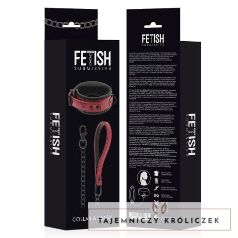 Fetish Submissive Dark Room - Naszyjnik z łańcuchem neoprenowy FETISH SUBMISSIVE