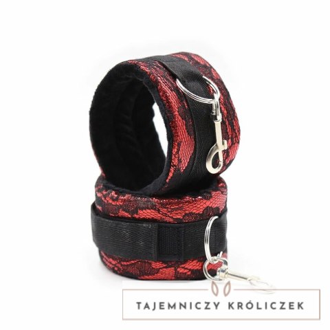OHMAMA Fetish opaska nylonowa z regulacją rozmiaru, czerwono-czarna OHMAMA