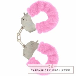 TOYJOY Furry Fun mankietki z pluszową powłoką, rożowe, regulowane TOYJOY