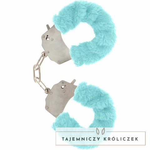 TOYJOY Furry Fun stalowe mankiety z niebieskim pluszem, klucze TOYJOY
