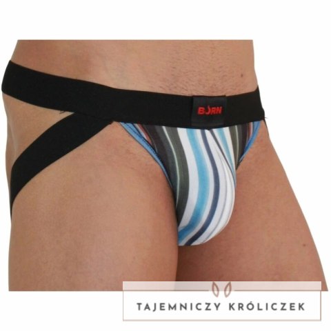 BURN Jock 009 suspensor multikolor/czarny M - designerski pas biodrowy BURN