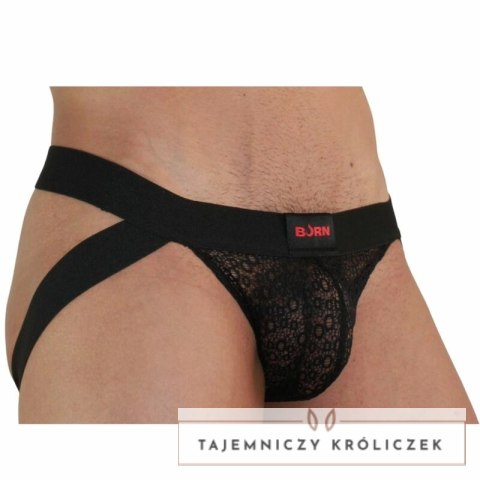 BURN Jockstrap 005 M czarny - designerska bielizna z połyskiem BURN
