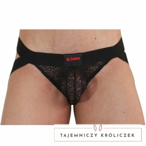 BURN Jockstrap 005 M czarny - designerska bielizna z połyskiem BURN