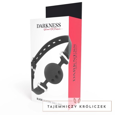 Darkness Czarny silikonowy kaganiec oddychalny regulowany uniwersalny DARKNESS