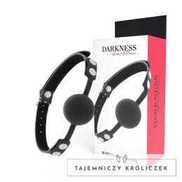 Darkness silikonowy knebel czarny - regulowany pasek, uniwersalny rozmiar DARKNESS