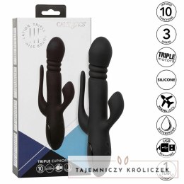 CalExotics Euphoria Triple Action Black - masażer wielofunkcyjny, silikonowy CALEXOTICS