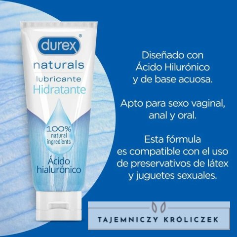 Durex Naturals Żel Nawilżający 100 ml - Naturalny, Bez Zapachu, pH Neutralne Durex