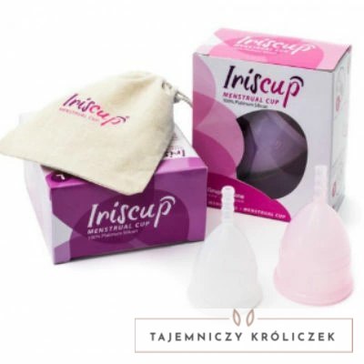 IrisCup S Rożowy kubek menstruacyjny + torba do sterylizacji IRISCUP