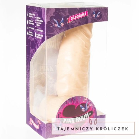 PINK ROOM Dayan model 17 cm, anatomiczny, z przyssawką, hipoalergiczny PINK ROOM