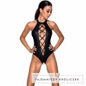 Passion Nancy Body eko-skora S/M czarne głęboki dekolt Passion
