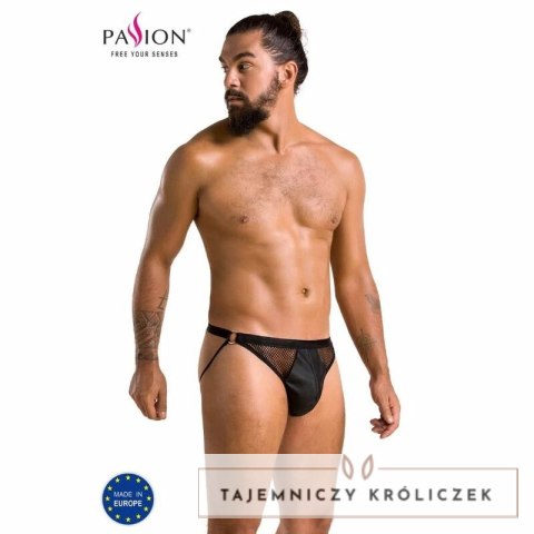 Passion Slip Open Luke Black S/M - nowoczesne figi z poliuretanu Passion