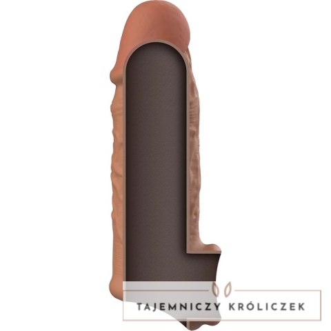 VirilXL V7 brązowy nakładka silikonowa, powiększająca rozmiar, 11 cm VIRILXL