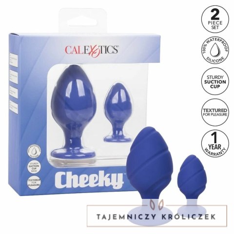 CalExotics Cheeky Plug fioletowy silikonowy z przyssawką rozmiar S CALEXOTICS