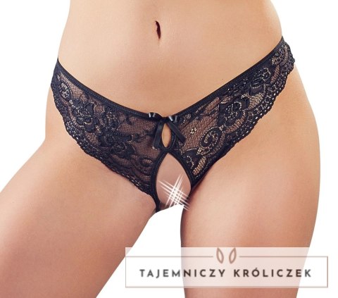 Cottelli Collection Figi Koronkowe z Kokardkami Czarne M Cottelli