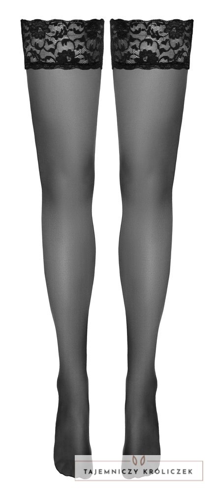 Cottelli LEGWEAR Klasyczne pończochy czarne z koronką 20 DEN Cottelli