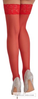 Cottelli LEGWEAR Pończochy Czerwone z Koronką 20 den Oeko-Tex Cottelli
