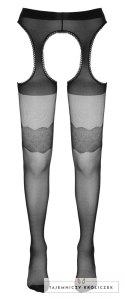 Cottelli LEGWEAR rajstopy do pończoch z wycięciami i wzorem S 20 den Cottelli