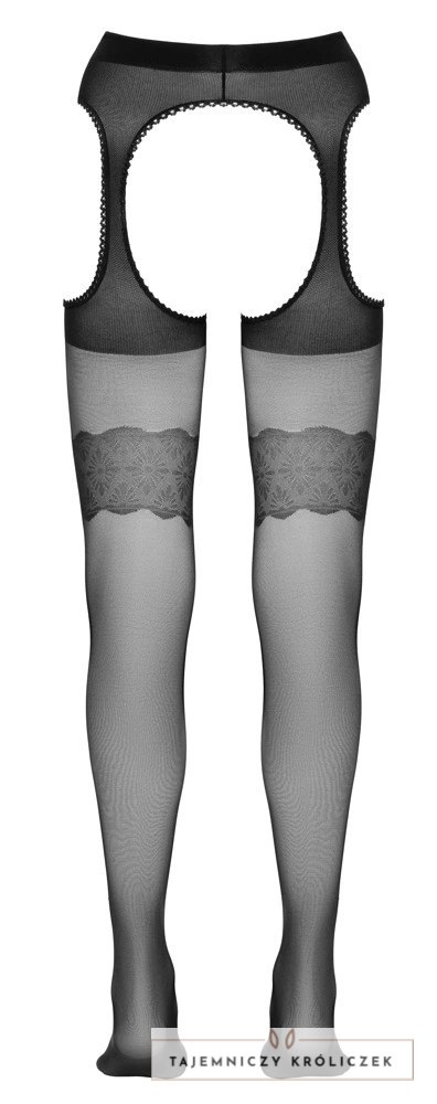 Cottelli LEGWEAR rajstopy do pończoch z wycięciami i wzorem S 20 den Cottelli