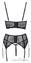 Cottelli LINGERIE Komplet Koronkowy 3-Częściowy Czarny 80B/M Cottelli