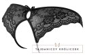 Cottelli Lingerie Figi koronkowe z wycięciami i kokardkami czarne L Cottelli