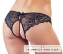 Cottelli Lingerie figi koronkowe z wycięciami i kokardkami czarne S Cottelli