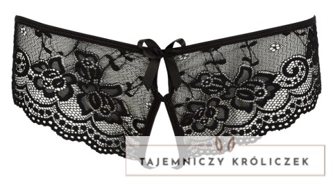 Cottelli Lingerie figi koronkowe z wycięciami i kokardkami czarne S Cottelli