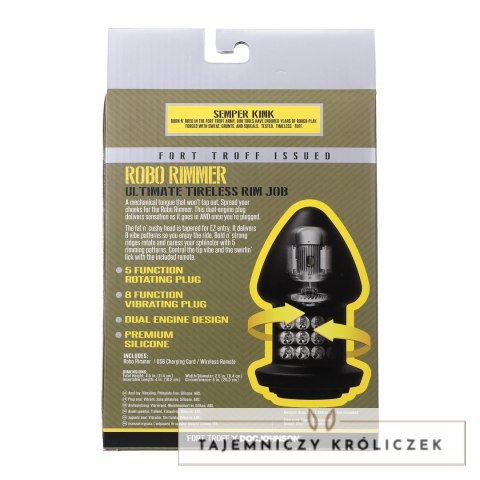 Doc Johnson Robo Rimmer X - Wibrujący Plug z Funkcją Rotacji, Czarny Doc Johnson