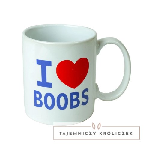 Happy Jackson Kubek ceramiczny I Love Boobs 400ml biały prezent Kemis