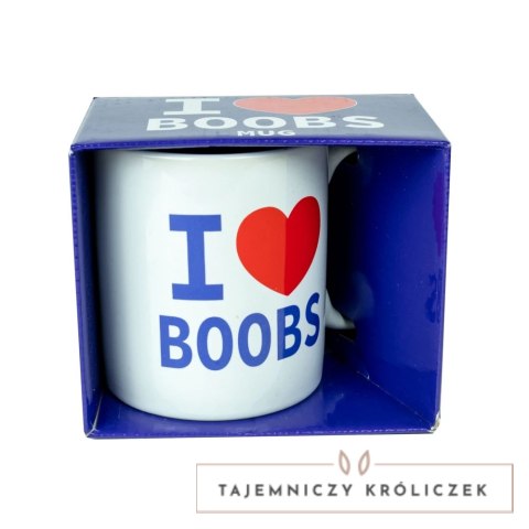 Happy Jackson Kubek ceramiczny I Love Boobs 400ml biały prezent Kemis