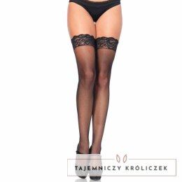 Leg Avenue Micro Koronkowe Zakolanowki z Silikonowym Wykończeniem One Size LEG AVENUE