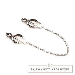 XR Brands Primal koniczynowe zaciski z kolcami, metal, łańcuszek 30 cm XR Brands