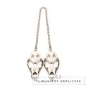 XR Brands Primal koniczynowe zaciski z kolcami, metal, łańcuszek 30 cm XR Brands