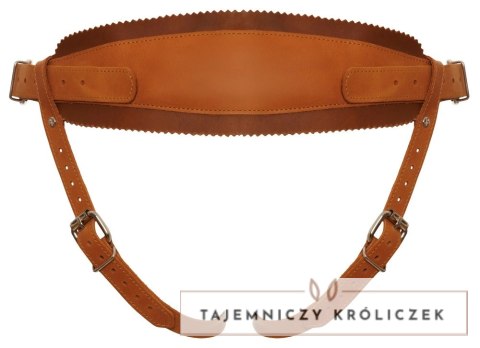 ZADO Skorzana uprząż L/XL brązowa - regulowana, metalowe detale ZADO