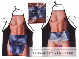 Apron Fartuch kuchenny z pluszowym elementem, napis I keep my hot dog warm Kemis