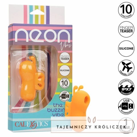 CalExotics Neon Vibes Buzzing Vibe Finger - stymulator palcowy, pomarańczowy, 10 trybow CALEXOTICS