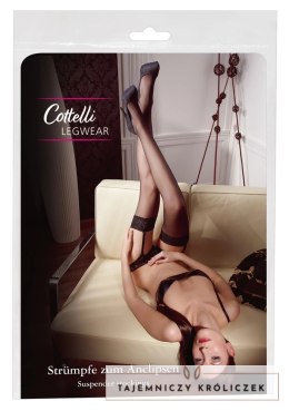 Cottelli Legwear Klasyczne Pończochy Czarne Koronka Oeko-Tex Cottelli