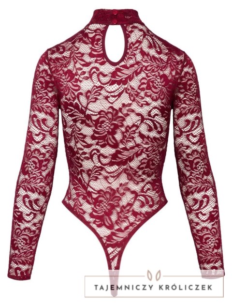 Cottelli Lingerie Body Koronkowe Bordowe L Długi Rękaw Cottelli