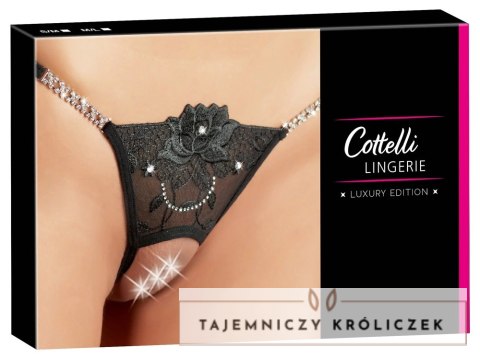 Cottelli Lingerie Stringi S/M z Kwiatowym Haftem i Dżetami Cottelli