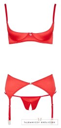 Cottelli Lingerie zestaw satynowy czerwony 3-częściowy 80C/M Cottelli